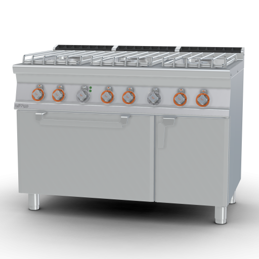 Gasfornuis - N. 6 branders - traditionele elektrische oven 67x55x34