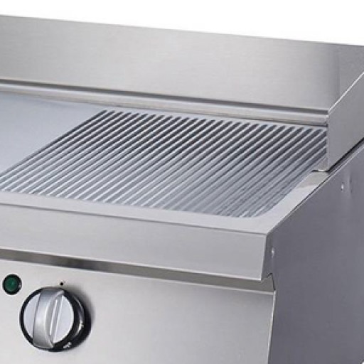 Heavy Duty Grillplaat - Half Gegroefd - Dubbel -70 cm Diep - Elektrisch