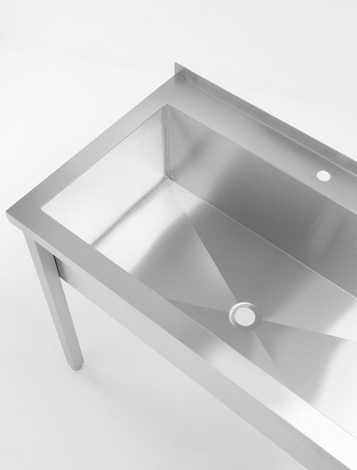 Enkele spoeltafel Budget Line – geschroefd, diepte: 600 mm