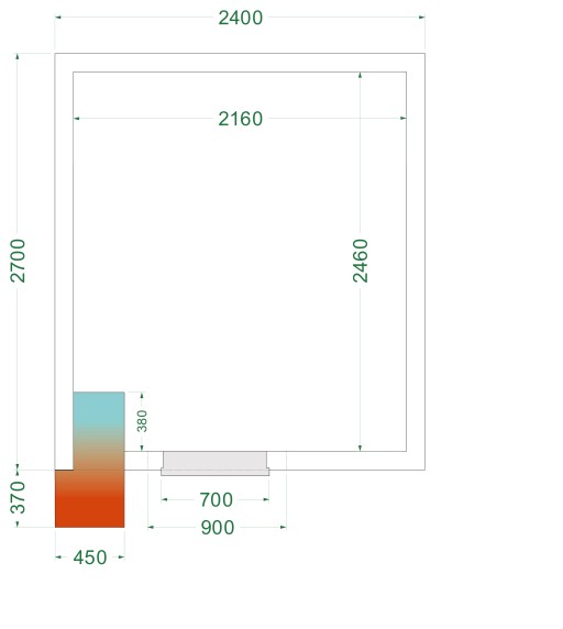 Vriescel stekkerklaar CRNF2427 2400x2700x2200