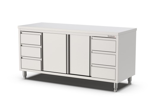 Schuifdeur werkbank met Links en Rechts laden 1800x700