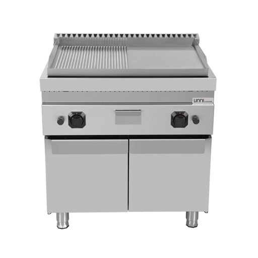 Gasgrillplaat – 1/2 glad + 1/2 gegroefd