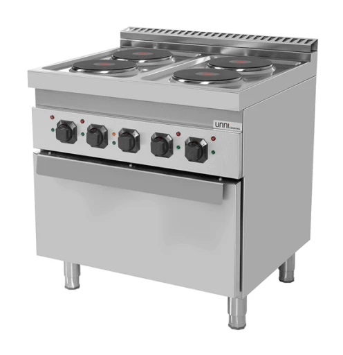Elektrisch fornuis 4-pits met elektrische oven