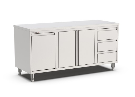 Werktafel draaideuren met laden(R), kanteldeur Afm: 1800x600xh900