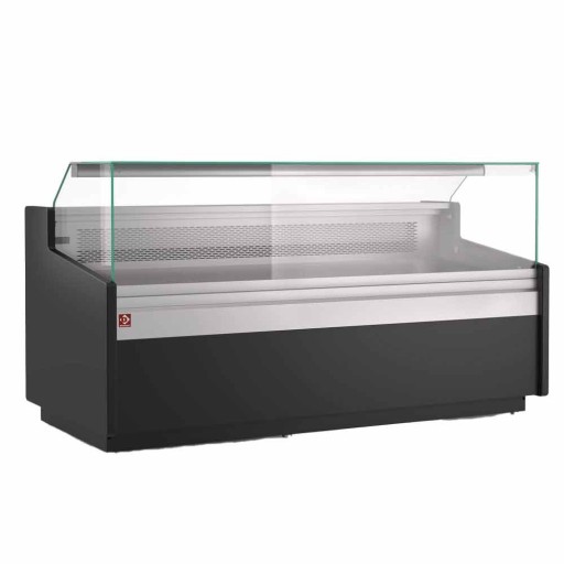 Geventileerde vitrinetoonbank, met reserve – ZWART 300