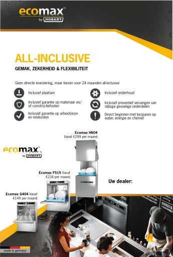 Ecomax H604B Doorschuifvaatwasser