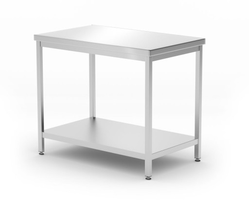 Werktafel zware uitvoering met plank, 600 mm diep