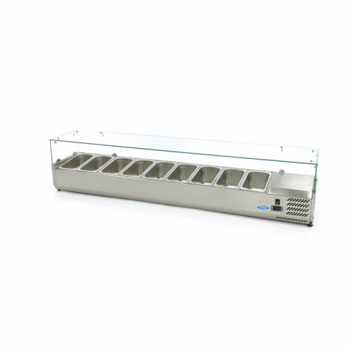 Opzetkoelvitrine - 200 cm - 9 x 1/3 GN Bakken