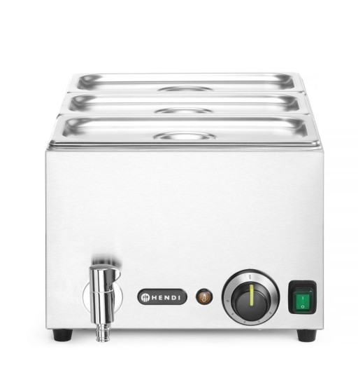 Set: Bain-marie HENDI Ranger met afvoerkraan + 3x GN 1/3 en deksel