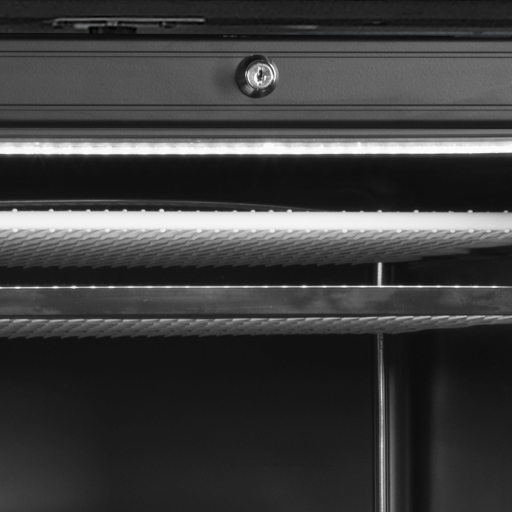 Zwarte displayvriezer met kap en verwarmde glazen deur UFSC371GCP Black