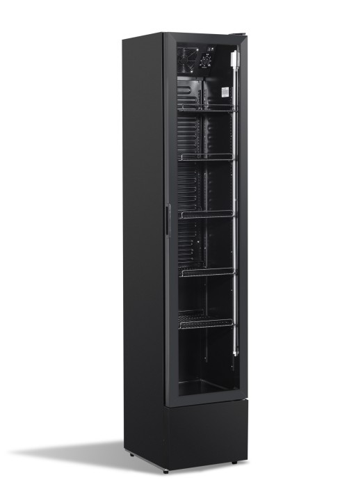 KOELKAST 1 GLASDEUR SMAL ZW