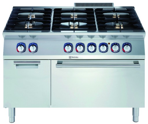 FORNUIS, GAS, 6 BRANDERS, ELEKTR.OVEN, KAST, 1200 MM