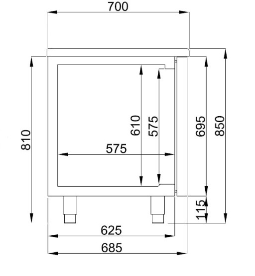KOELWERKBANK 2DRS 2 LADEN MONOBLOCK ENERGY LINE