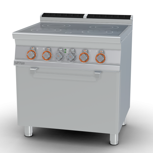 Elektrisch fornuis nr. 4 platen keramisch glas cm. 75 x 57 - traditionele elektrische oven