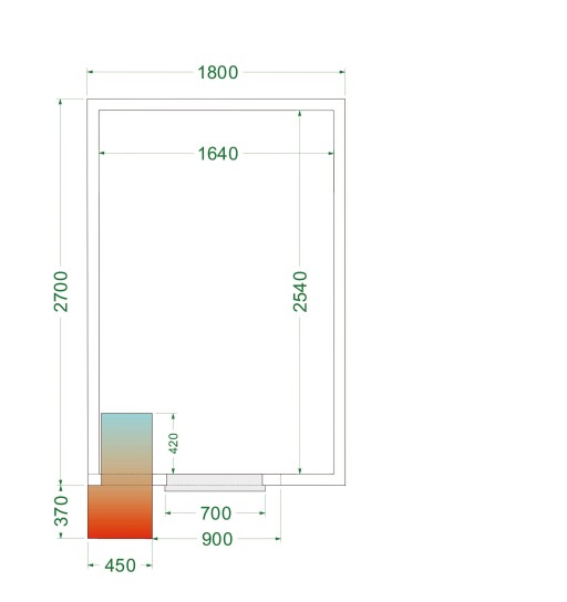 Koelcel stekkerklaar CRPF1827 1800x2700x2200
