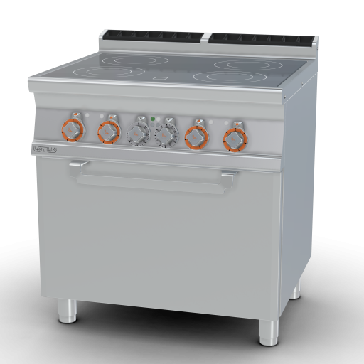 Elektrisch fornuis N. 4 platen keramisch glas cm. 75 x 57 - elektrische heteluchtoven