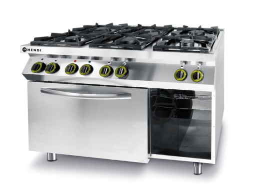 Gasfornuis Kitchen Line 6-pits met convectieoven GN 1/1