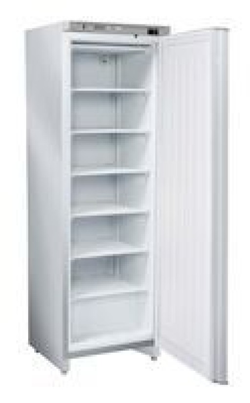 Vrieskast met roestvaststalen behuizing.