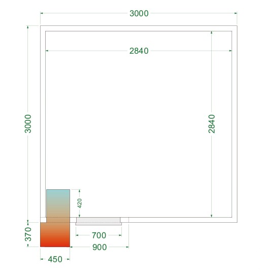 Koelcel stekkerklaar CRPF3030 3000x3000x2200