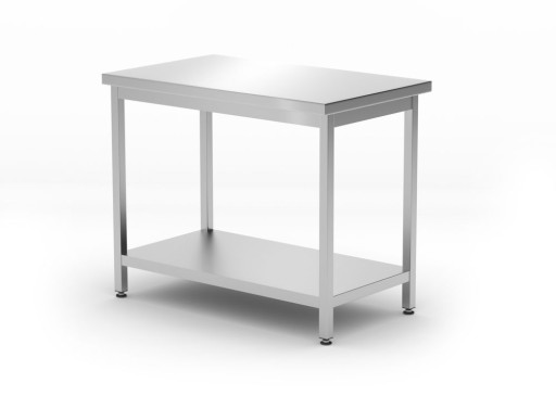 Centrale werktafel met een schap Budget Line – geschroefd, diepte: 600 mm