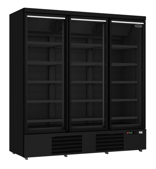 VRIESKAST 3 GLASDEUREN ZWART