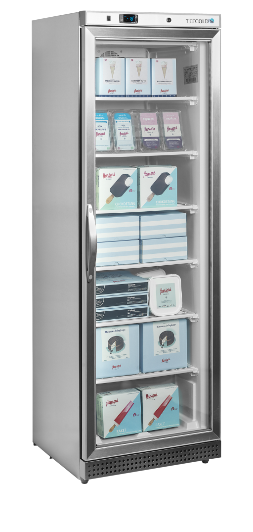 Glasdeurvriezer RVS 400 liter UF400SG