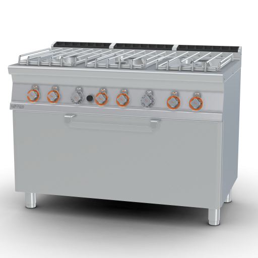Gasfornuis - N. 6 branders Traditionele gasoven cm. 107x55x34