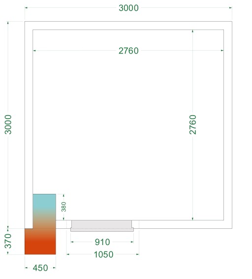 Vriescel met monoblok stekkerklaar 300x300 CRNF3030WD