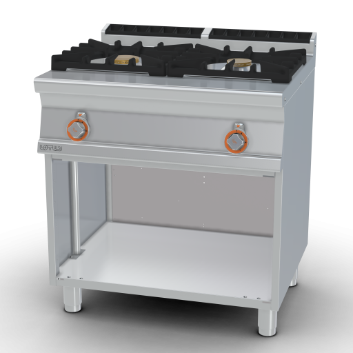 Gasgestookte kookunit op open kast - 2 branders 10+7kW