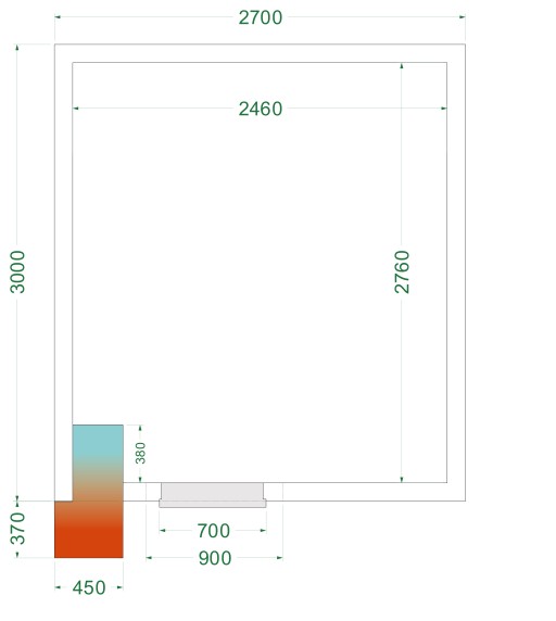 Vriescel stekkerklaar CRNF2730 2700x3000x2200