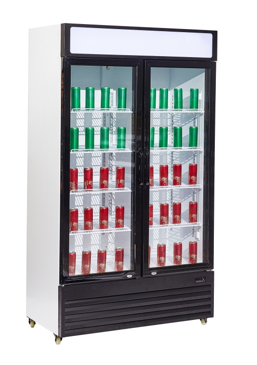 KOELKAST 2 GLASDEUREN 750L