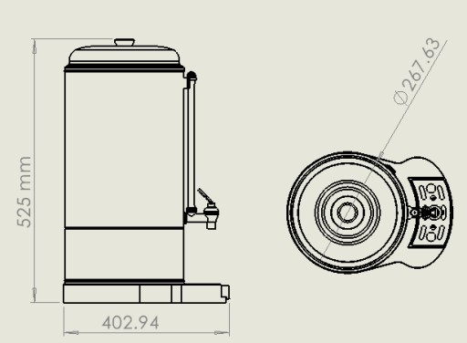 KOFFIE PERCOLATOR 6L - 40 KOPS