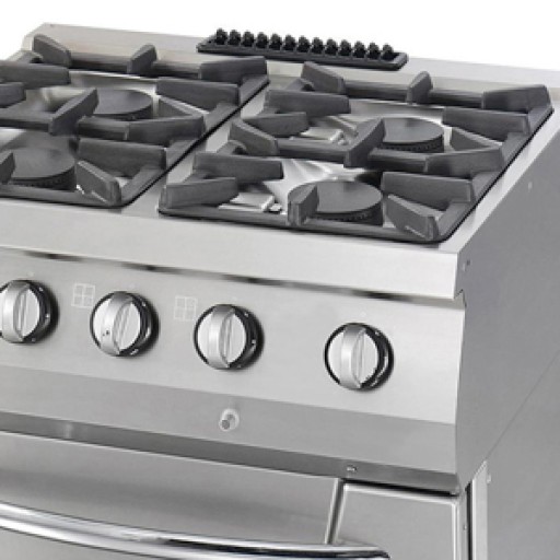 Heavy Duty Fornuis - 4 Pitten - Dubbel - 70 cm Diep - 37 kW - Gas incl. Oven