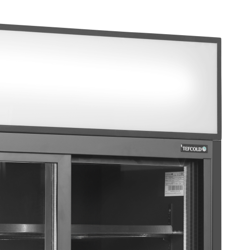 Zwarte 2-deurs displaykoeler met kap FSC891S Black