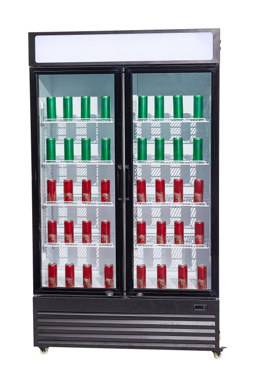KOELKAST 2 GLASDEUREN 750L