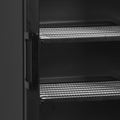 Zwarte displayvriezer met kap en verwarmde glazen deur UFSC371GCP Black