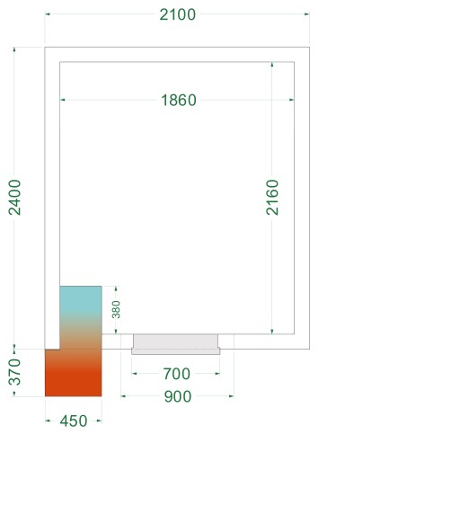 Vriescel stekkerklaar CRNF2124 2100x2400x2200