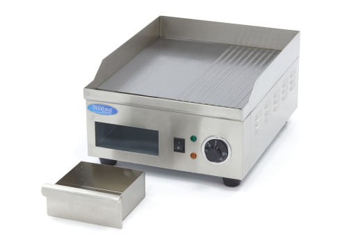 Grillplaat - Half Gegroefd - 36 cm - incl. Opvangbak