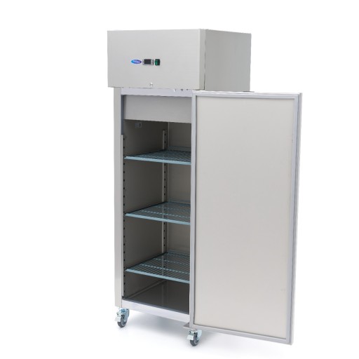 Koelkast - 400 L - 3 Verstelbare Roosters - Roestvrijstaal - op Wielen