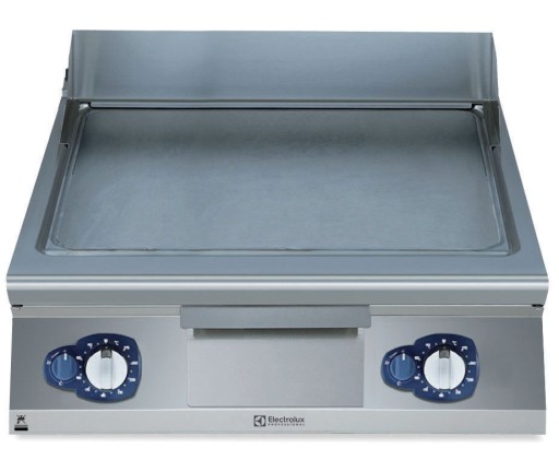 BAKPLAAT, 2 ZONES, GLAD, GEBORSTELD CHROOM, 800 MM, TOPMODEL, GAS