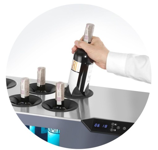 Wijnkoeler voor op het aanrecht, met 2 zones