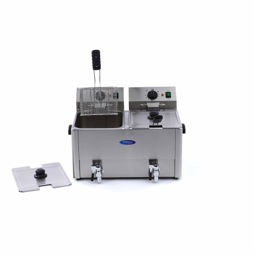 Frituurpan - 2x 8 L - 2 Manden - met Tapkraan