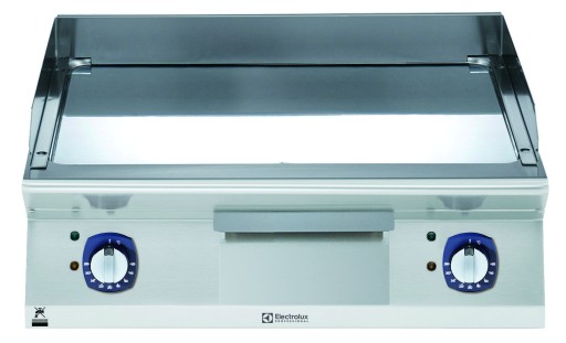 BAKPLAAT, 2 ZONES, GLAD, GEPOLIJST CHROOM, 800 MM, TOPMODEL, ELEKTRISCH