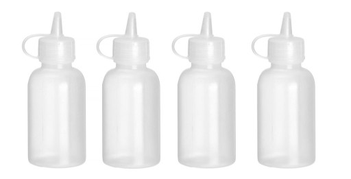 Mini saus dispenser - set van 4 stuks.