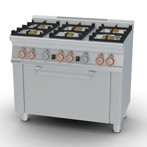 Fornuis 6 branders met oven en grill