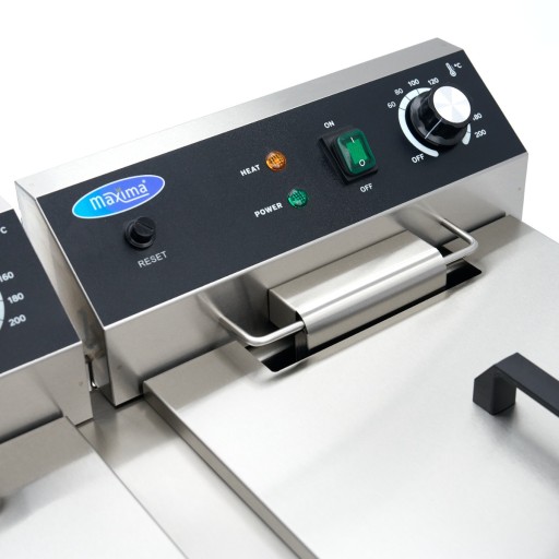 Frituurpan - 2 x 16 L - 2 Manden - met Tapkraan en Opbergruimte - 230V