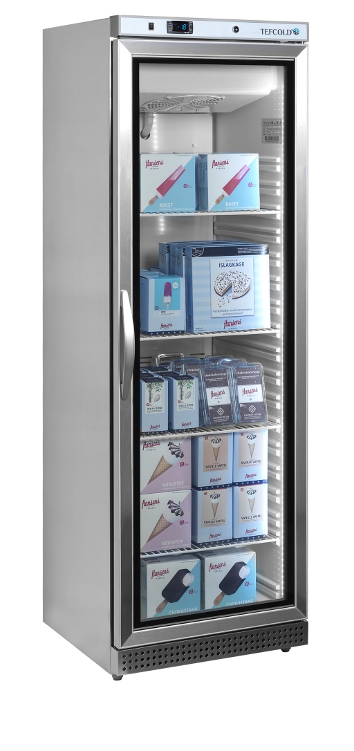 Glasdeurvriezer RVS 400 liter UF400VSG