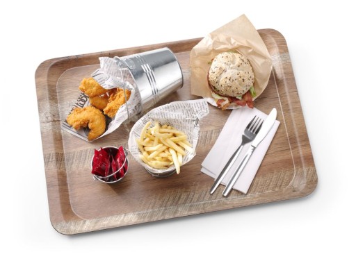 Dienblad van melamine met hout bedrukking