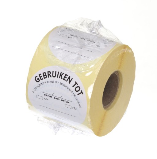 Herbruikbare sticker voor voedselveiligheid, “GEBRUIK VÓÓR”