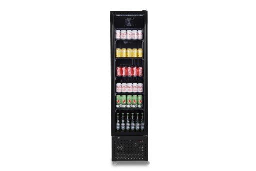 KOELKAST 1 GLASDEUR SMAL ZW